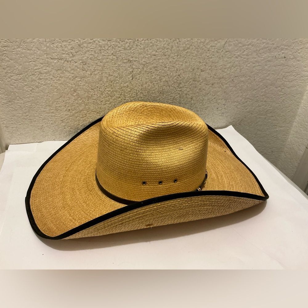 Larry Mahan's Straw Western Cowboy Hat by Milano Size 6.75 Made in USA